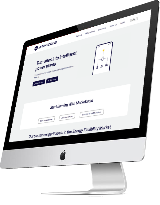 Главная страница MarkeDroid на экране компьютера